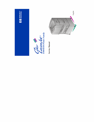 HP Color LaserJet 8500/8550 HP Color LaserJet 8500/8550 Printer Family
Hewlett Packard Color Laser Printer Service Manual
